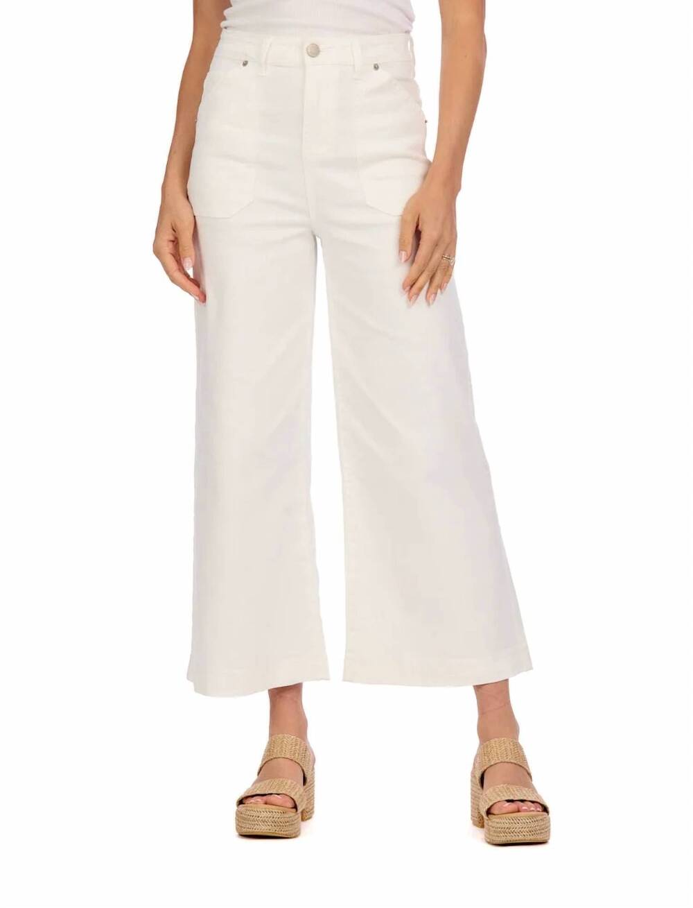 NEW MUDPIE fritz wide leg jeans in white